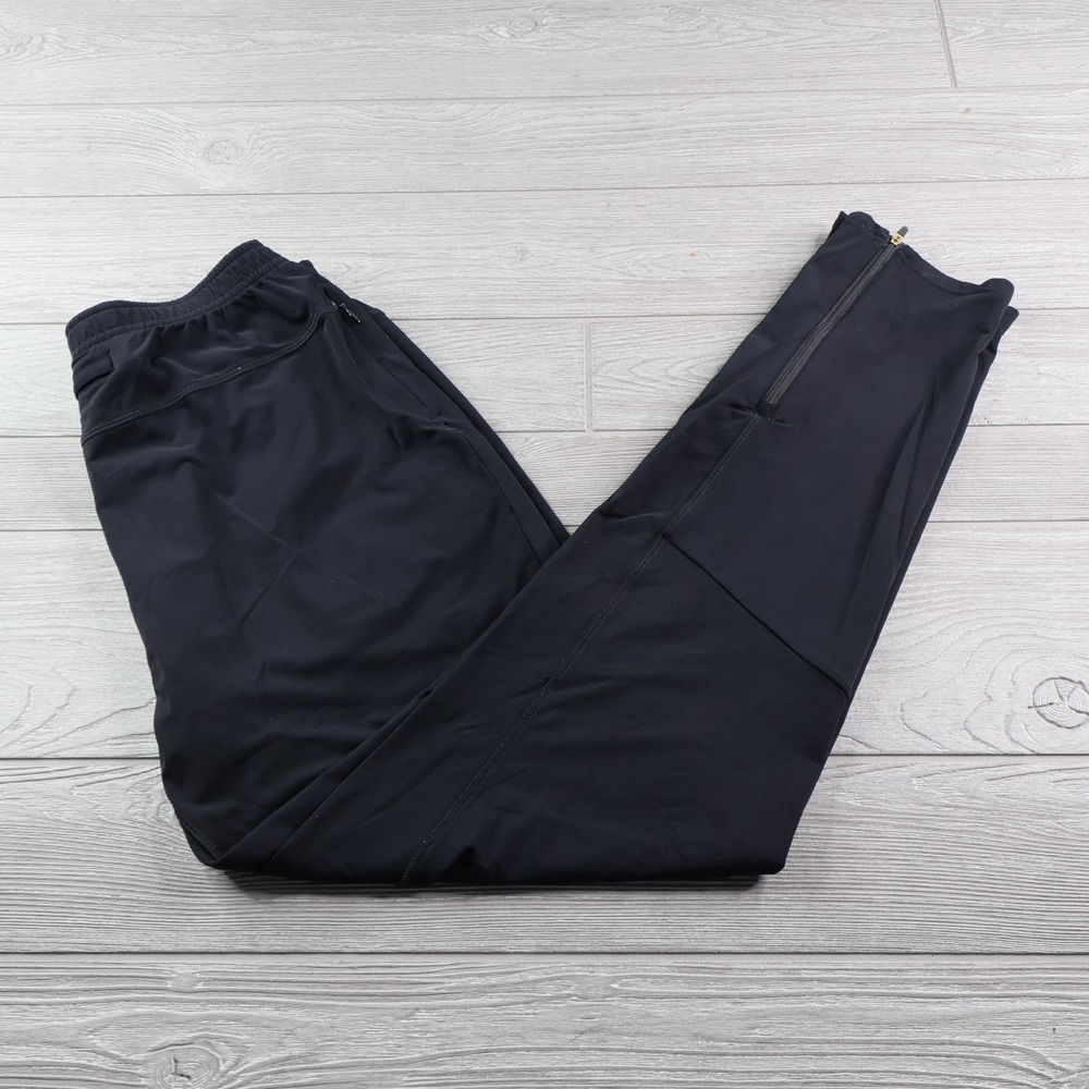 Tracksmith Session Pants Men's Size Large Running Joggers Ankle Zip Black